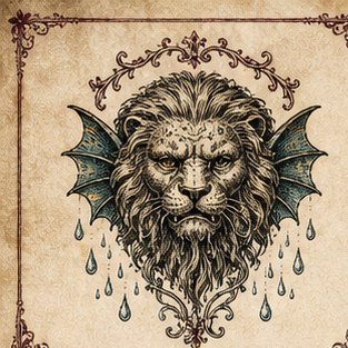 Rain lion grotesque