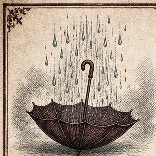 Umbrella raining upward
